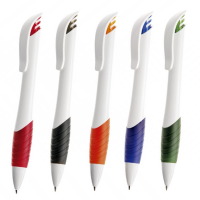 Kugelschreiber ,,Dolphin" in Weiß mit Gummigriff in 5 Farben Werbeartikel