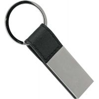 Metall-Schlüsselanhänger ,,Bling" in Silber-Schwarz Werbeartikel